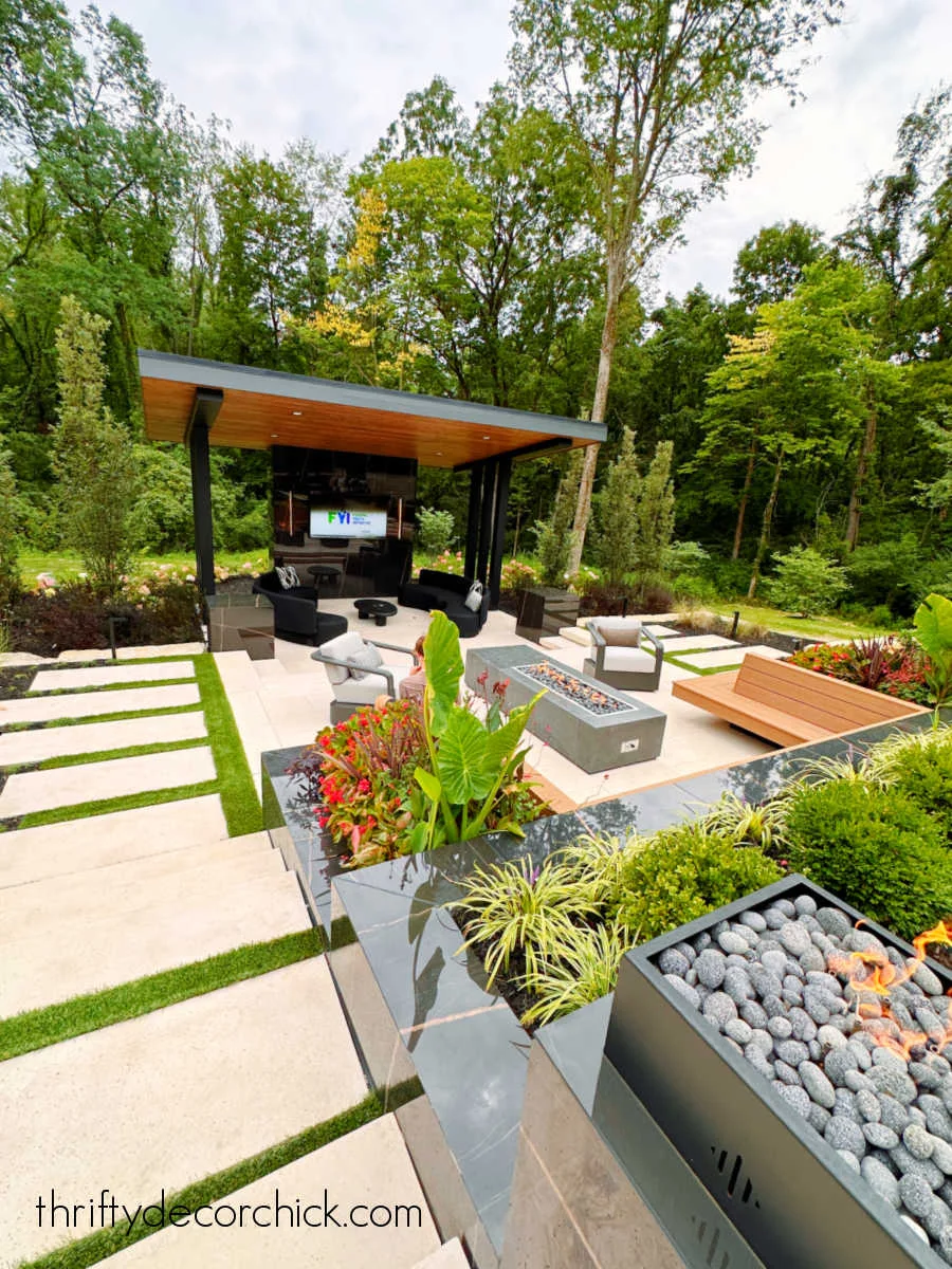 modern covered outdoor seating area